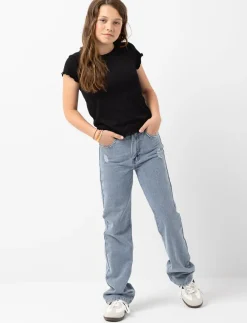 Straight-Leg Jeans with Rhinestones