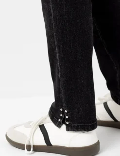 Straight-Leg Jeans with Rhinestones