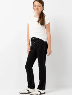 Straight-Leg Jeans with Rhinestones