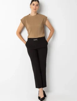 Straight-Leg Pants with Belt Detail