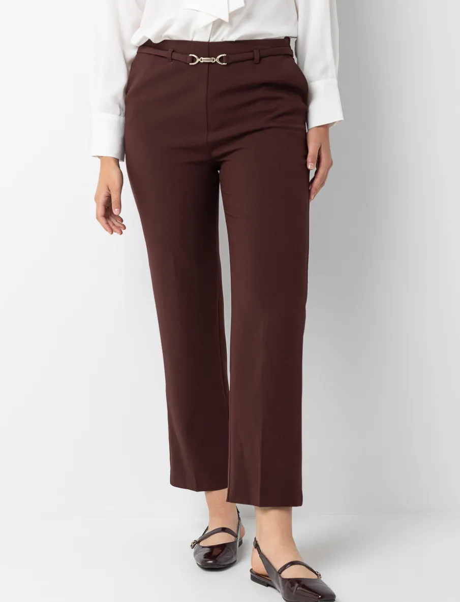 Straight-Leg Pants with Belt Detail