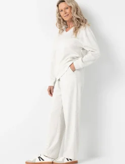 Straight-leg Pants with Contrast Piping