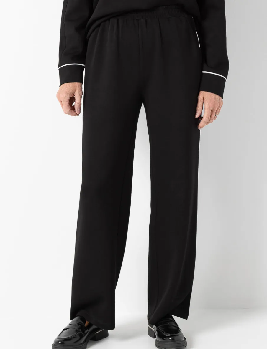 Straight-leg Pants with Contrast Piping