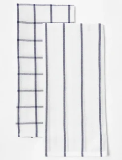 Striped and Check Dish Towels - Pack of 2