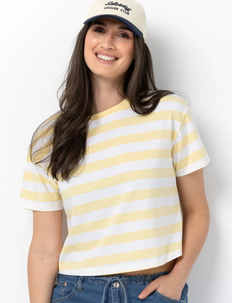 Striped Box-cut T-shirt