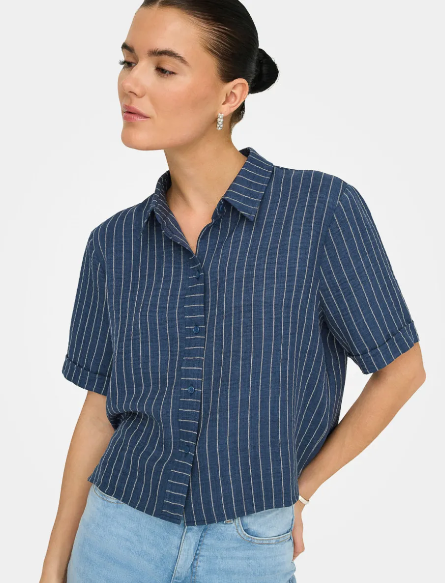 Striped Cropped Shirt