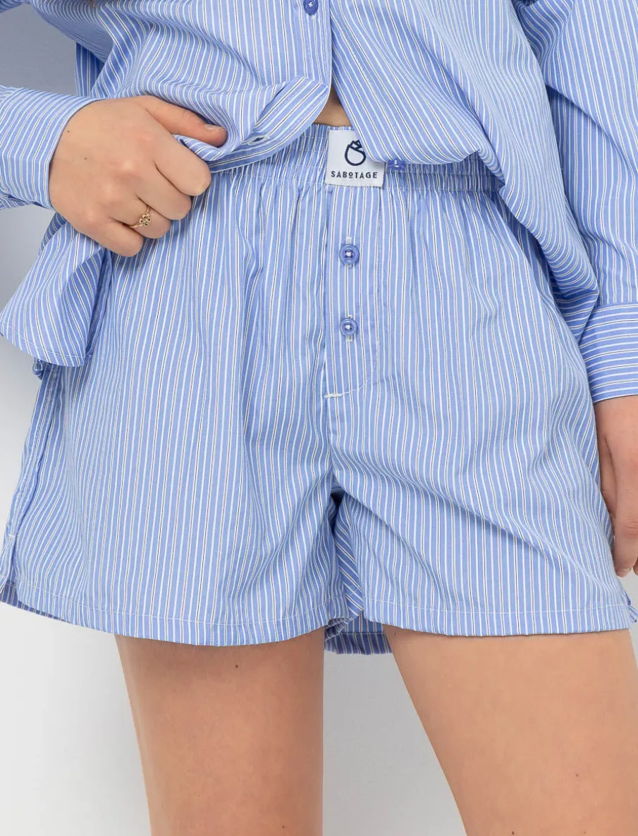 Striped Elastic Waist Shorts