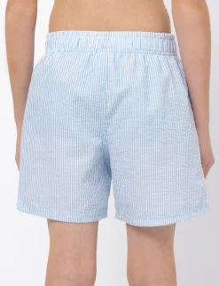 Striped Elastic-waist Boardshorts