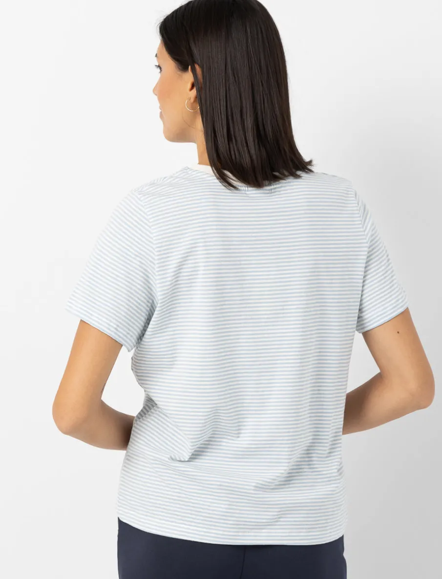 Striped Embroidered Heart T-shirt