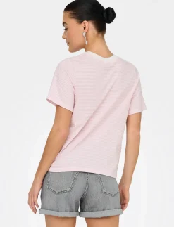 Striped Embroidered Heart T-shirt