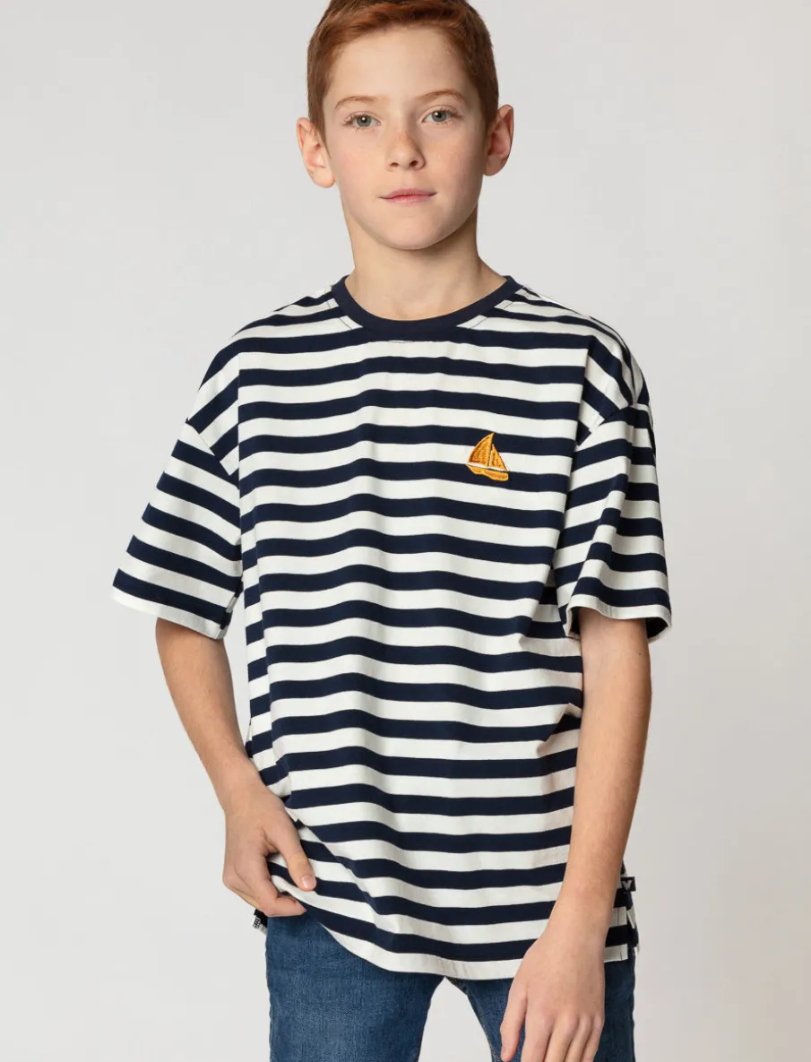 Striped Embroidered T-shirt