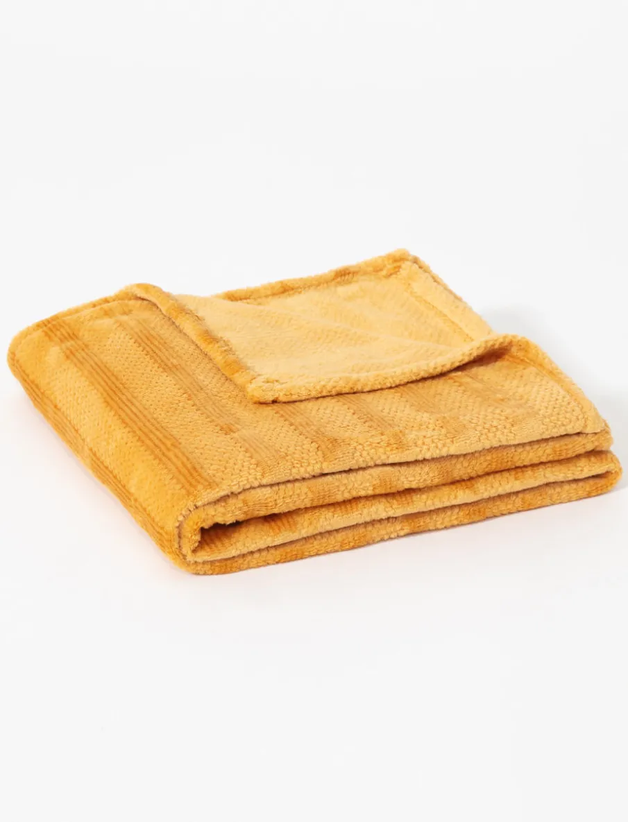 Striped Faux-fur Throw