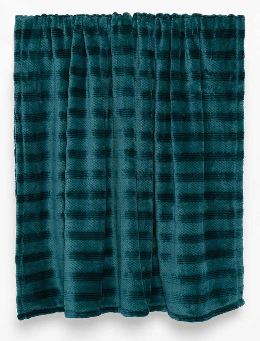 Striped Faux-fur Throw