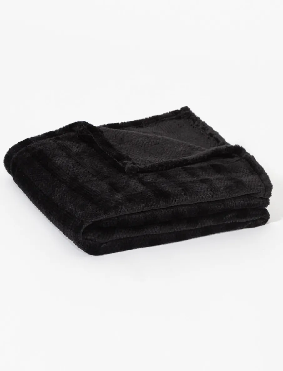 Striped Faux-fur Throw