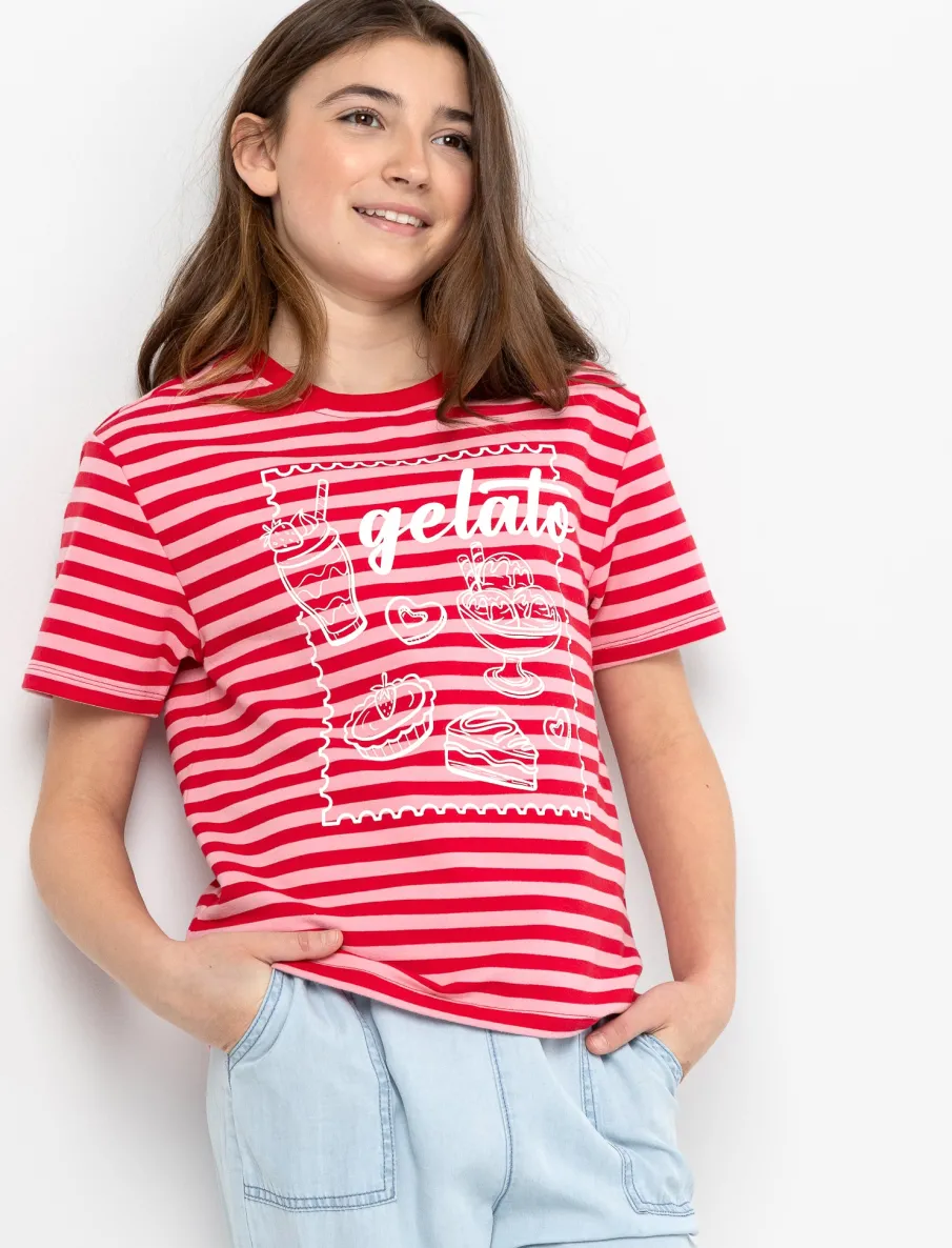 Striped "Gelato" Print T-shirt