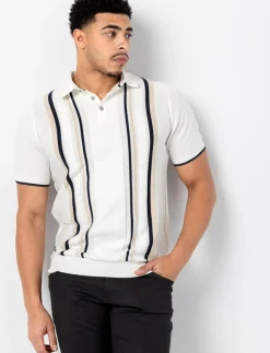 Striped Knit Polo
