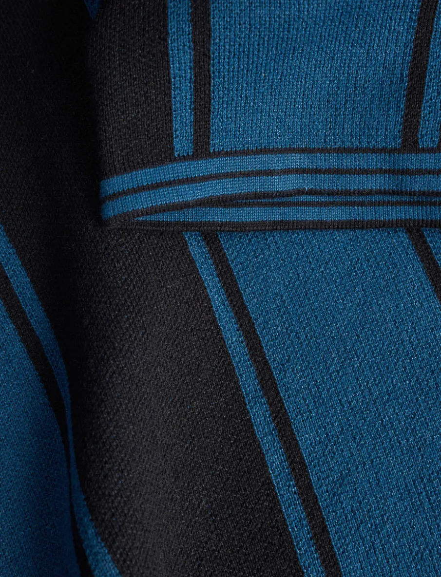 Striped Knit Polo Shirt
