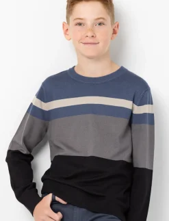 Striped Knit Sweater - Teen Boy