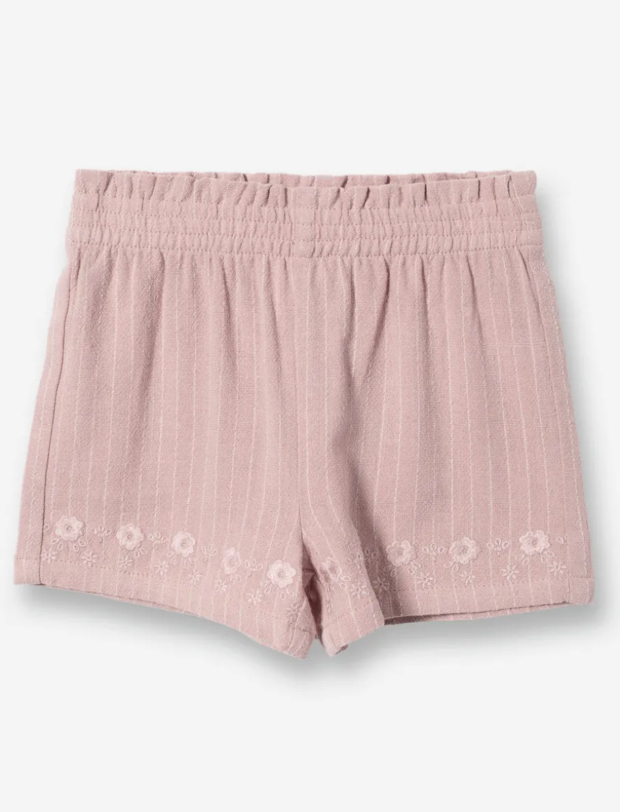 Striped Linen-blend Shorts
