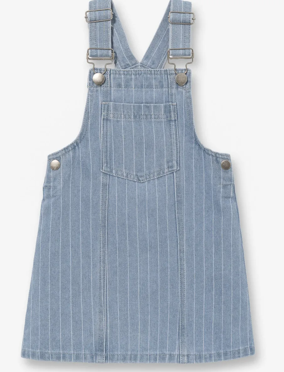 Striped Overall Dress - Little Girls