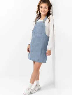 Striped Overall Dress - Teen Girls
