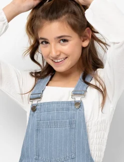 Striped Overall Dress - Teen Girls