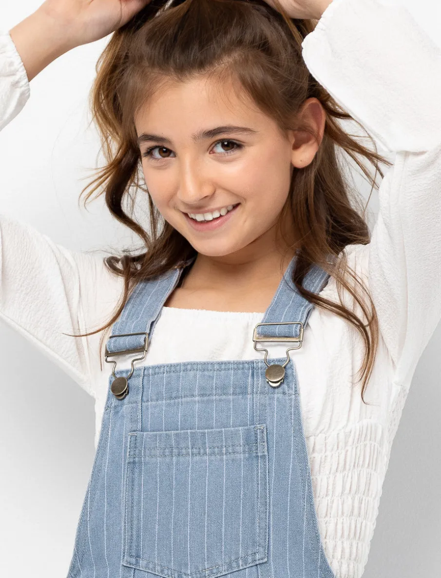 Striped Overall Dress - Teen Girls