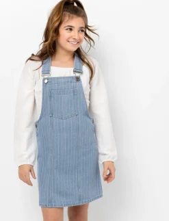 Striped Overall Dress - Teen Girls