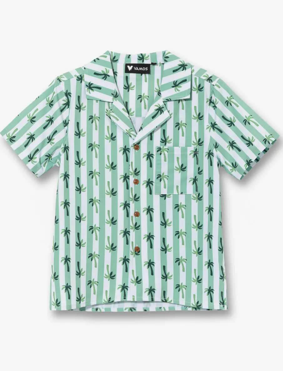 Striped Palm-Print Shirt - Little Boys