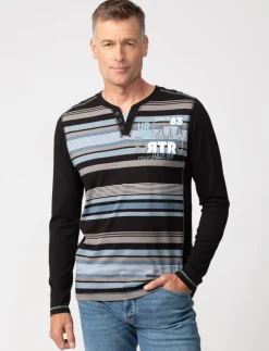 Striped Raglan-sleeve T-shirt