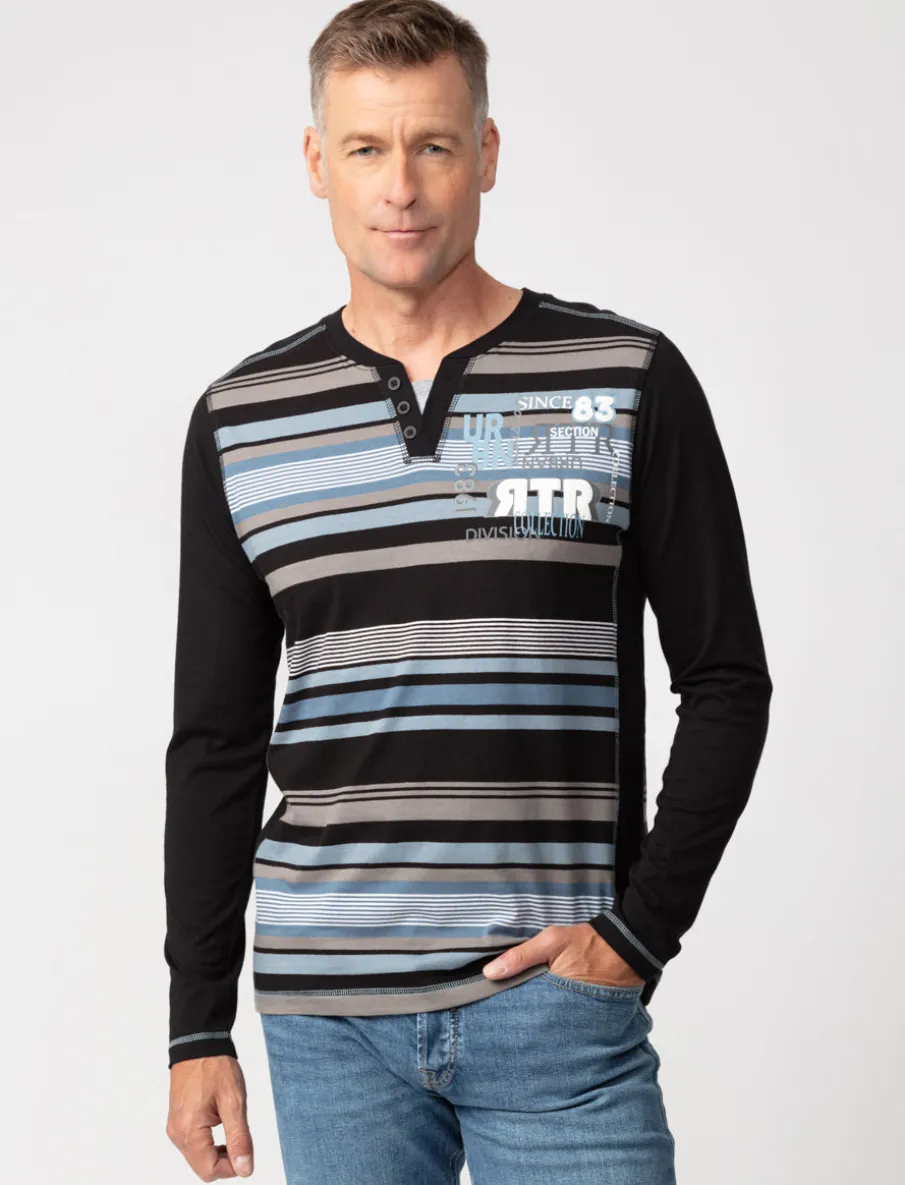Striped Raglan-sleeve T-shirt
