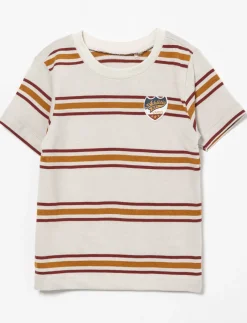Striped T-shirt with Printed Patch - Baby Boy