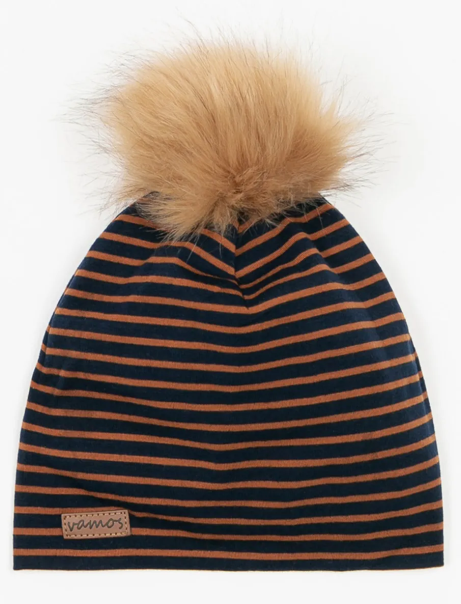 Striped Tuque with Pompom - Baby