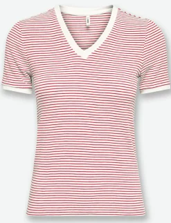 Striped V-Neck T-Shirt