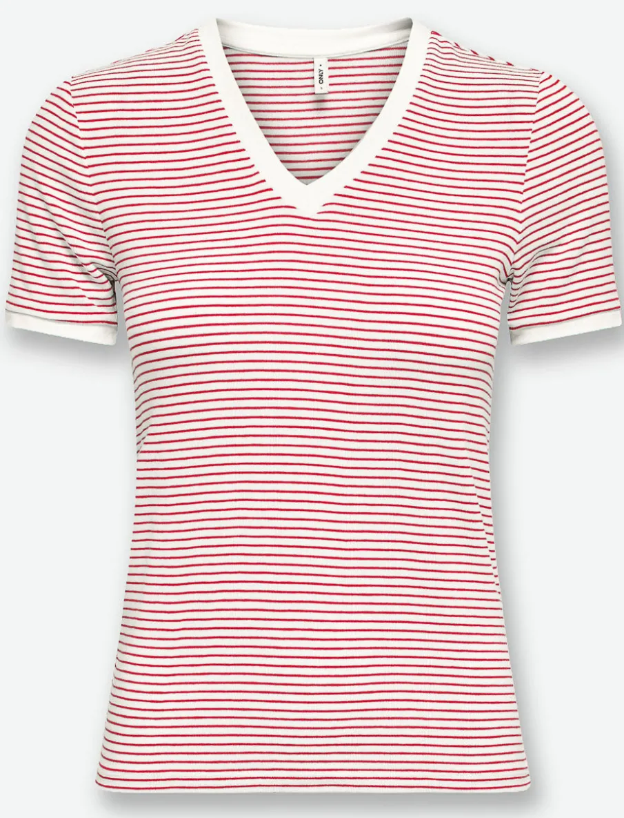 Striped V-Neck T-Shirt