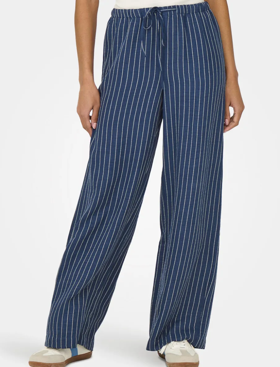 Striped Wide-leg Pants