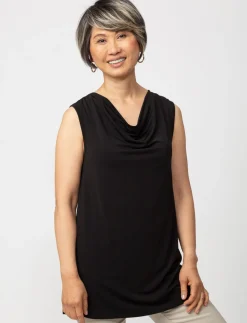 Tank Top with Draped Neckline