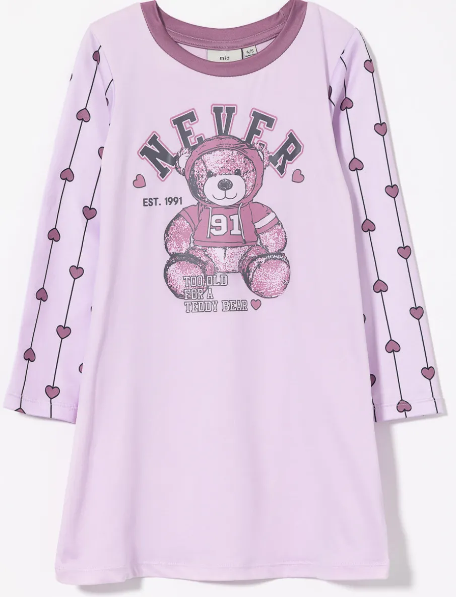 Teddy Print Sleepshirt - Little Girl