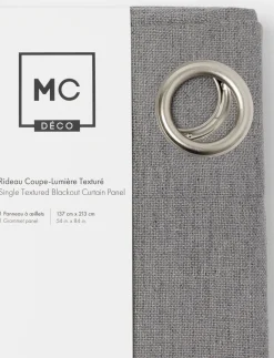 Textured Blackout Curtain Panel