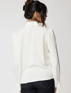 Textured Button-up Blouse