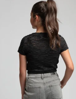 Textured Cropped T-shirt