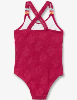 Textured Crossback 1-piece Swimsuit - Little Girl
