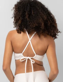 Textured Cross-strap Bikini Top