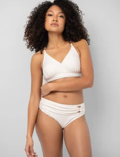 Textured Cross-strap Bikini Top