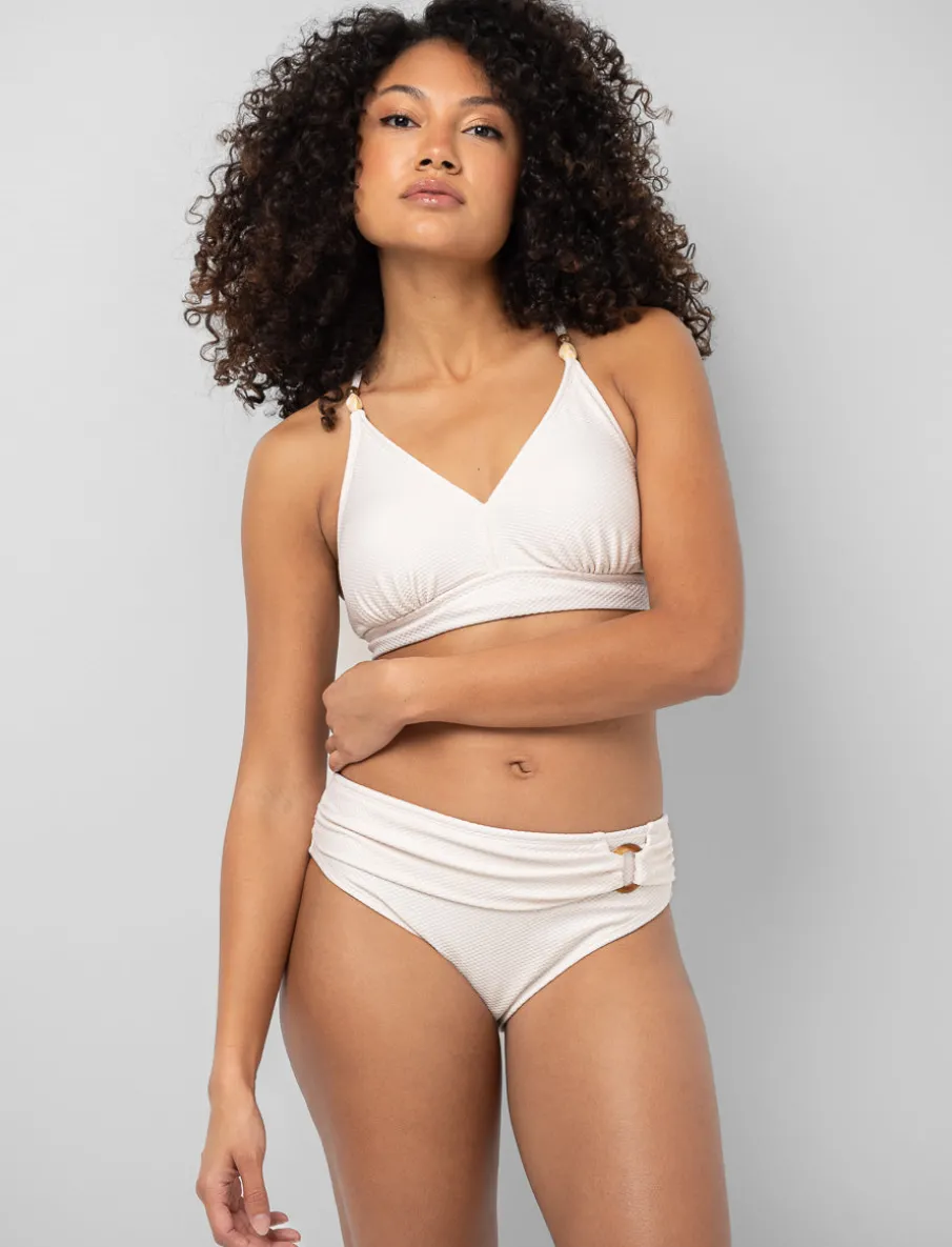 Textured Cross-strap Bikini Top