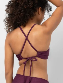 Textured Cross-strap Bikini Top