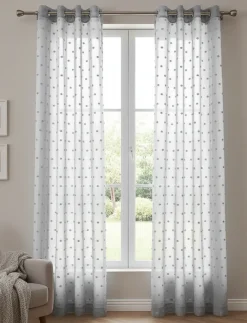 Textured Dot Sheer Curtain Panel