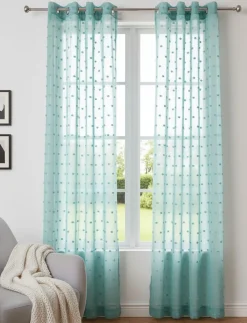 Textured Dot Sheer Curtain Panel