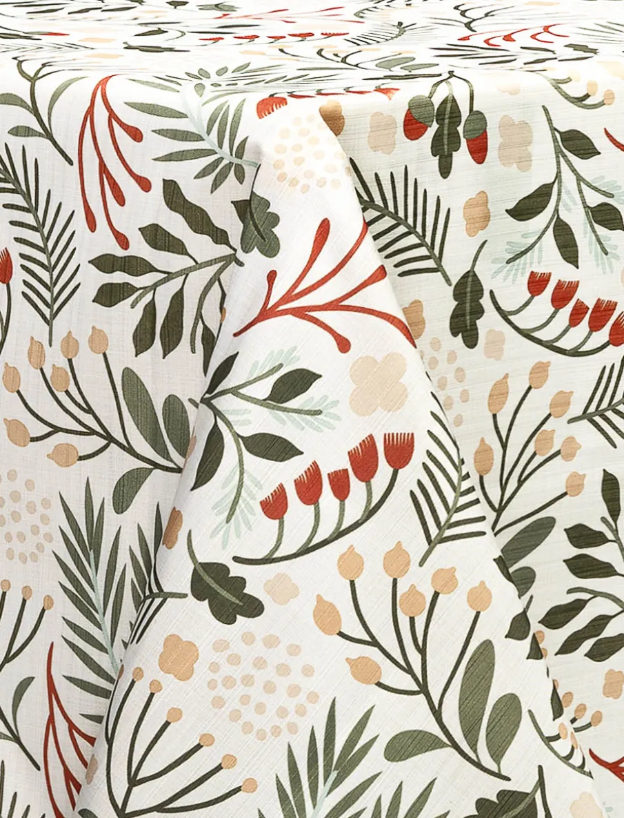 Textured Fabric Printed Tablecloth - 60 x 84 in