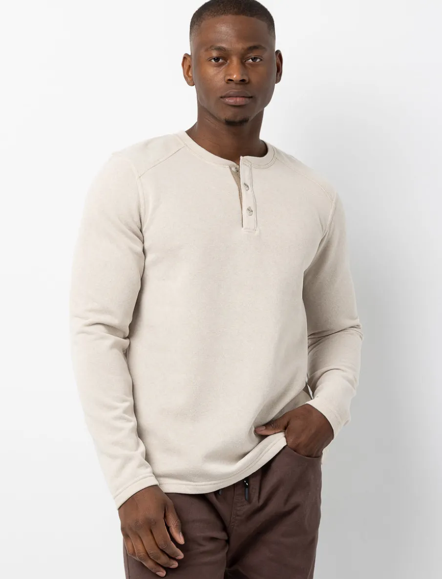 Textured Henley Collar T-shirt